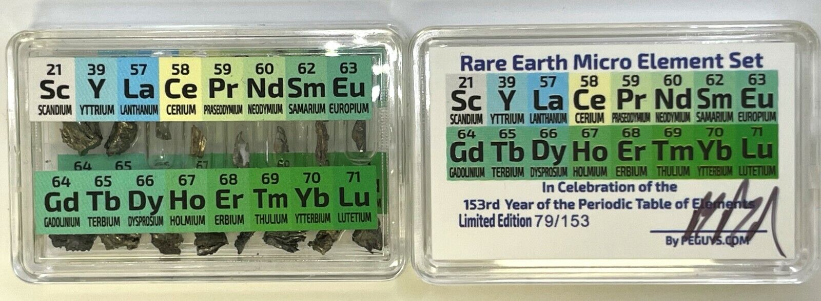 NEW Micro Rare Earth Metal  Element Set Smallest 6 under Argon Scandium Lutetium