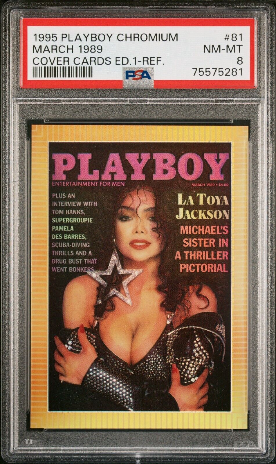 1995 Playboy Chromium March 1989 Cover Cards Refractor PSA 8