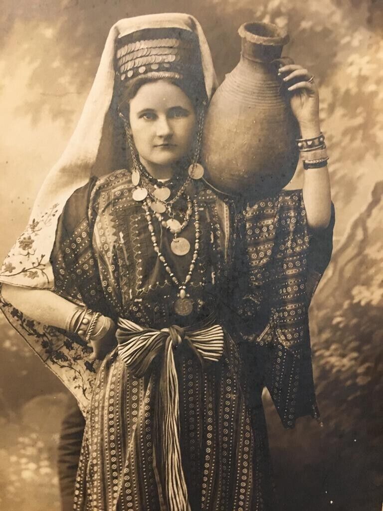 JERUSALEM PALESTINE PHOTO CABINET ARAB HOLY LAND 1908
