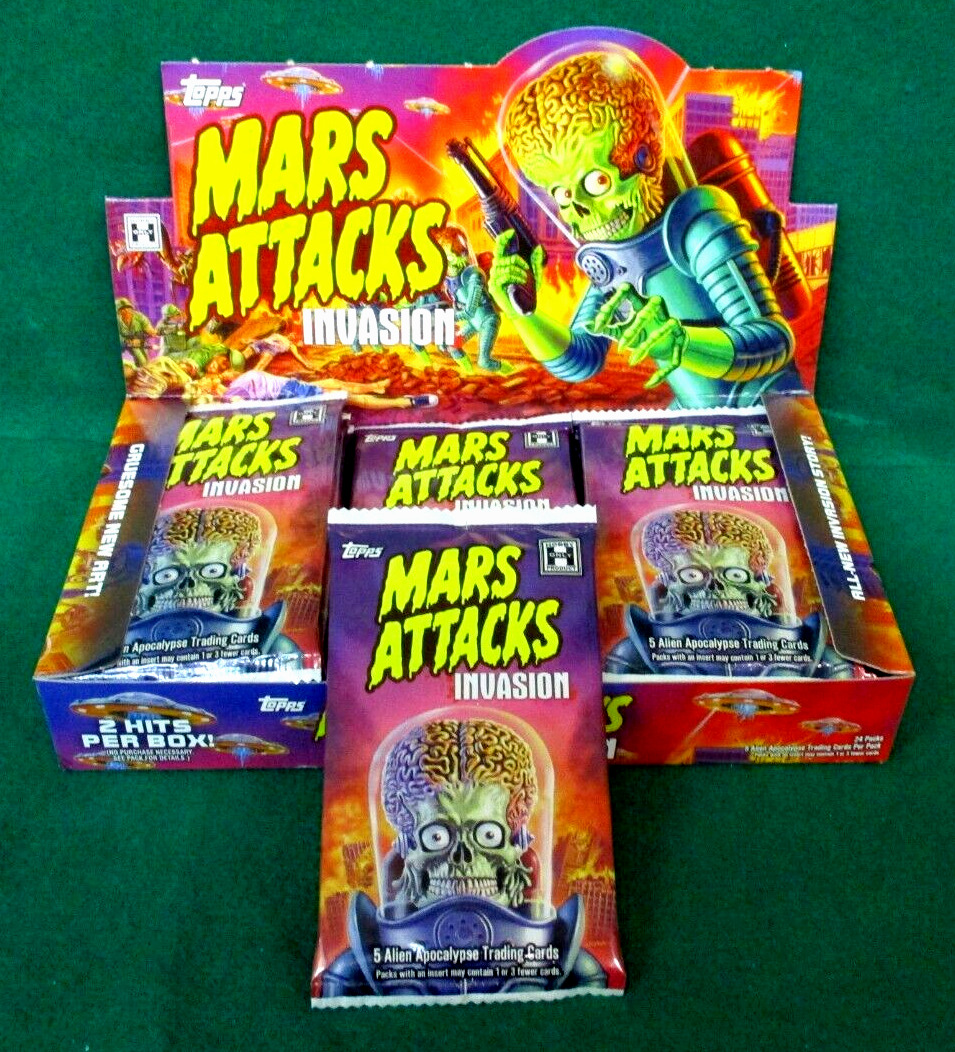 MARS ATTACKS INVASION  1 FACTORY SEALED PACK  FRESH UNSEARCHED BOX 2013 TOPPS