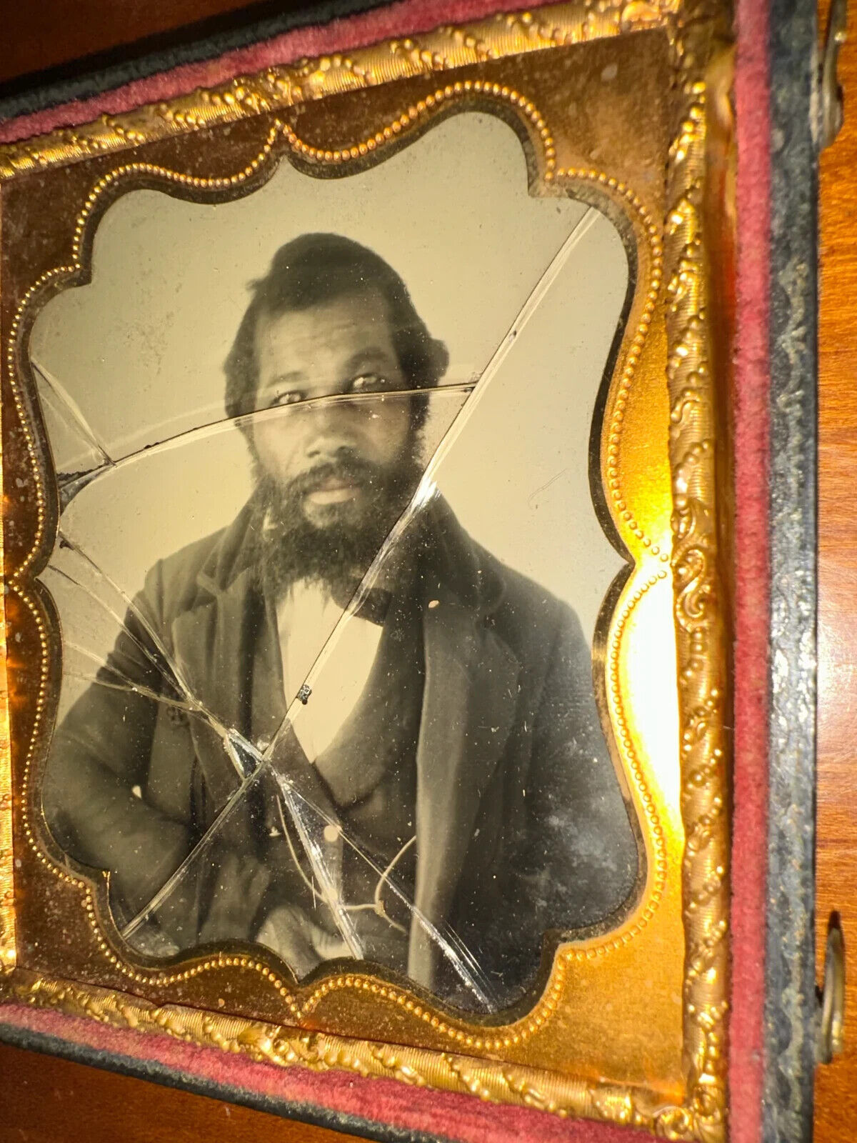 1850s Ambrotype African American Man Rare Photo 1800s