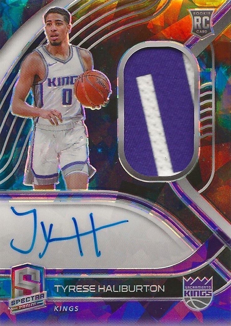 2020 Tyrese Haliburton-21 Rookie Patch Car Spectra Astral #195 RC RPA SN 09/35