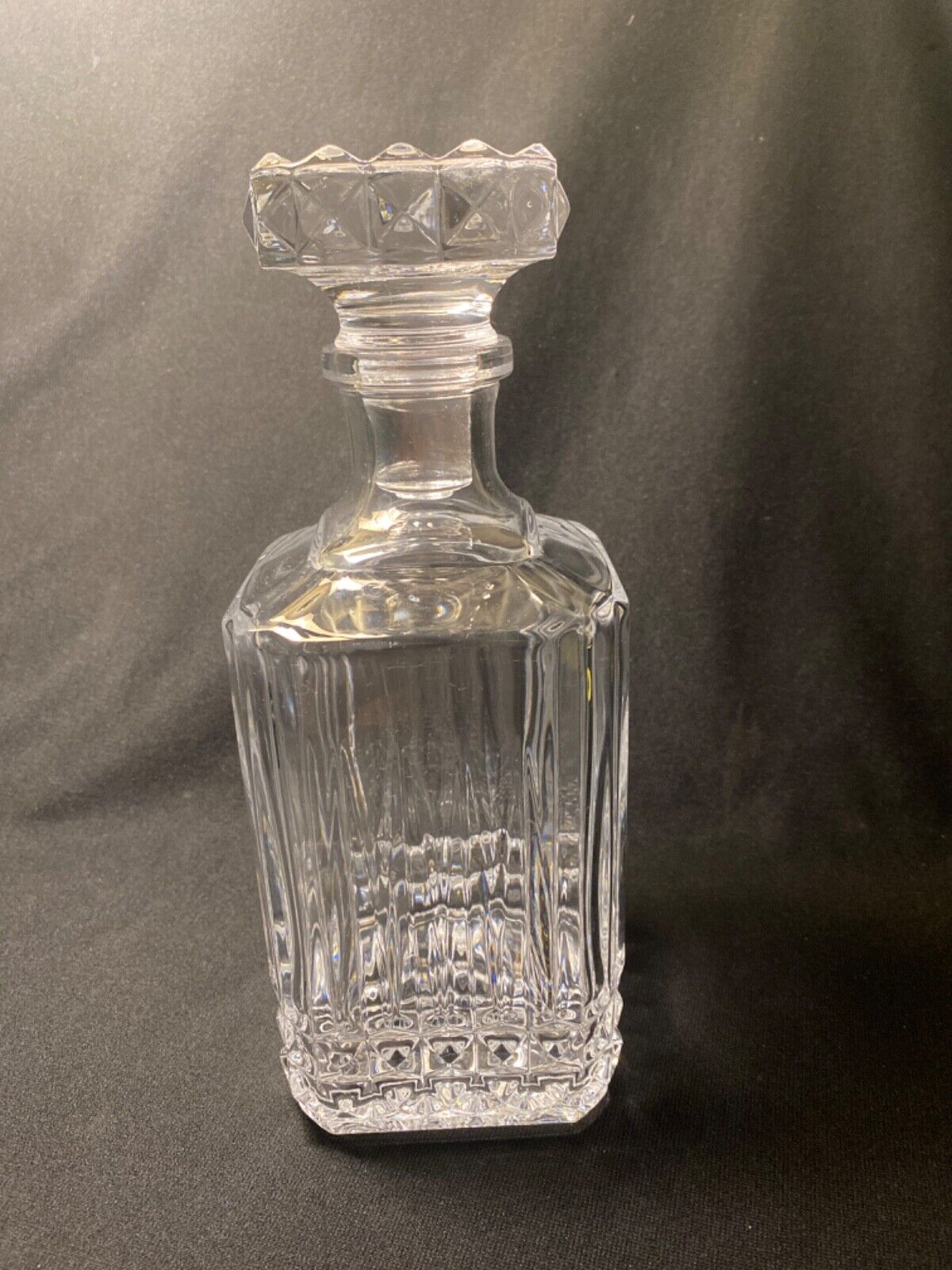 Very Heavy Old Clear Glass Brandy/Liquor Decanter With Stopper possibly Crystal
