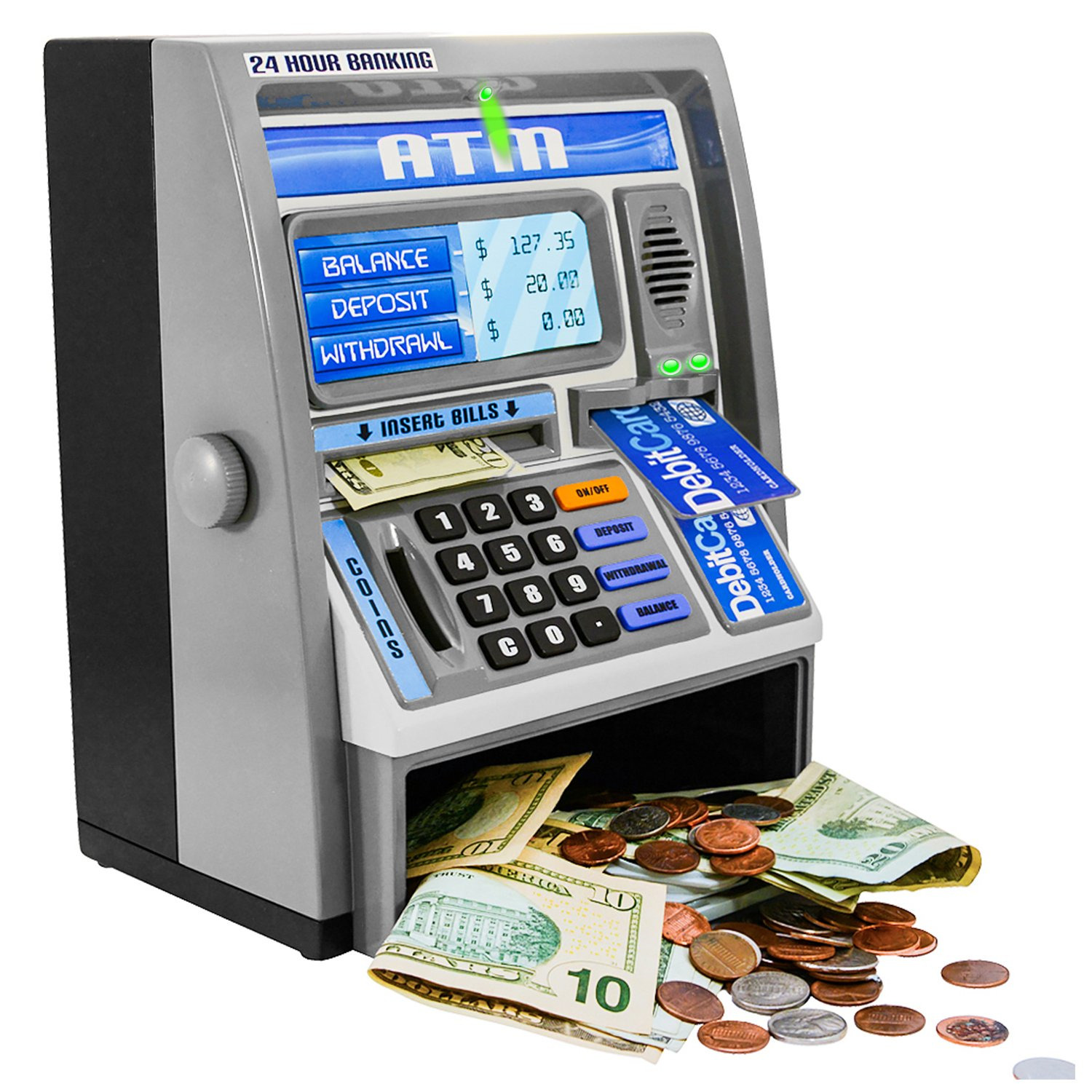 Ben Franklin Toys Kids Talking ATM Machine Savings Piggy Bank with Digital That