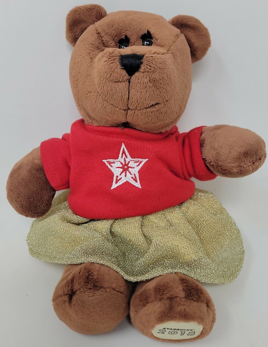 Starbucks Brown Teddy Bear Bearista Girl Plush Holiday Christmas Stuffed Animal 