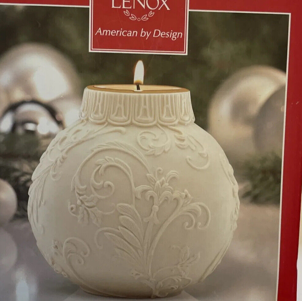 Lenox Ornamental Glow Holly Scroll Work Votive Candle Holder NIB SKU 869945