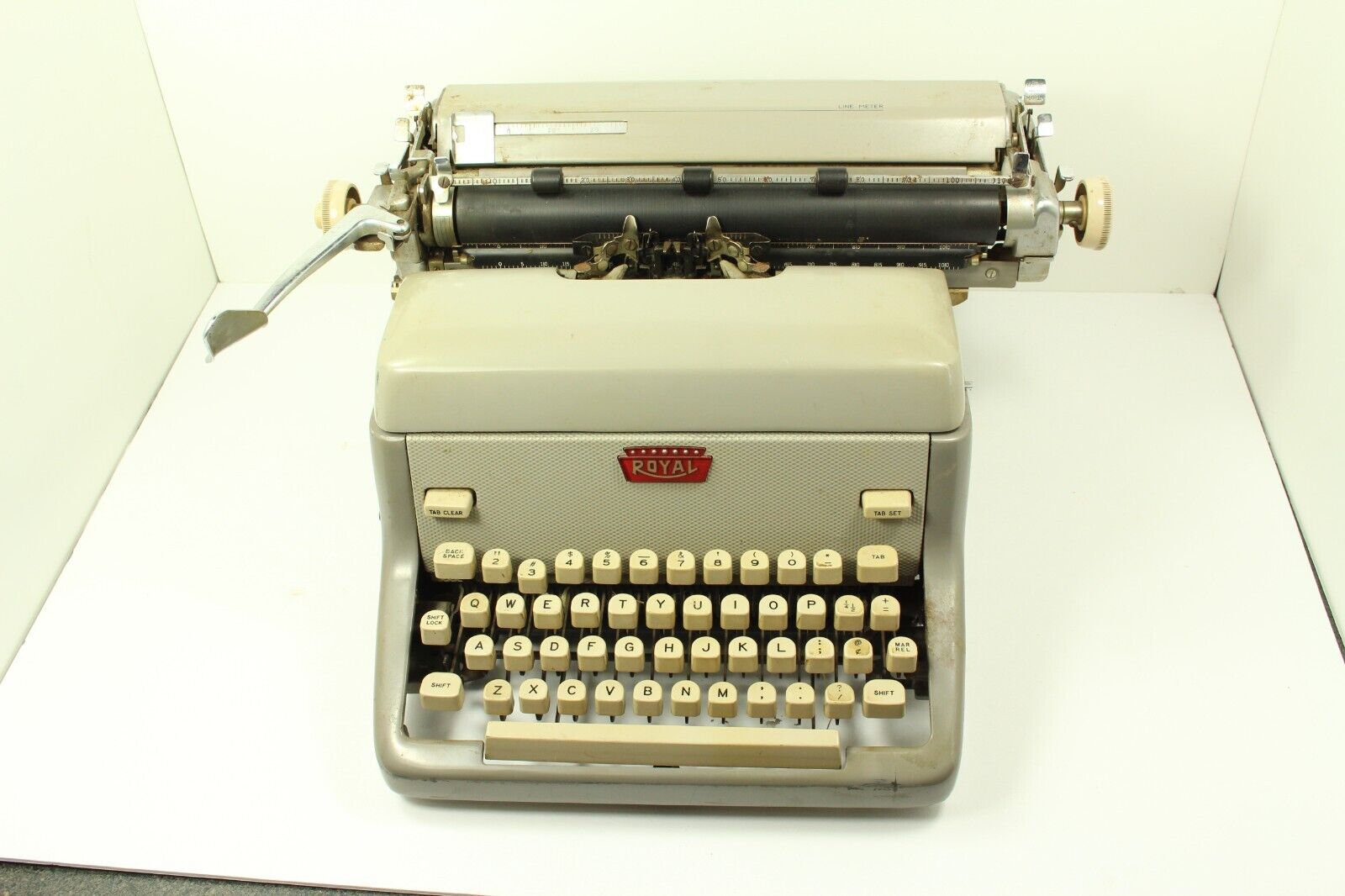 Royal Model FP Typewriter Vintage Typing Grey Ribbon 1960s Manual Retro Gray