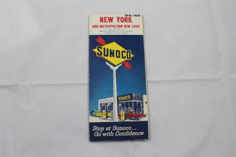 1964 1965 SUNOCO OIL Road Map New York Worlds Fair Metropolitan