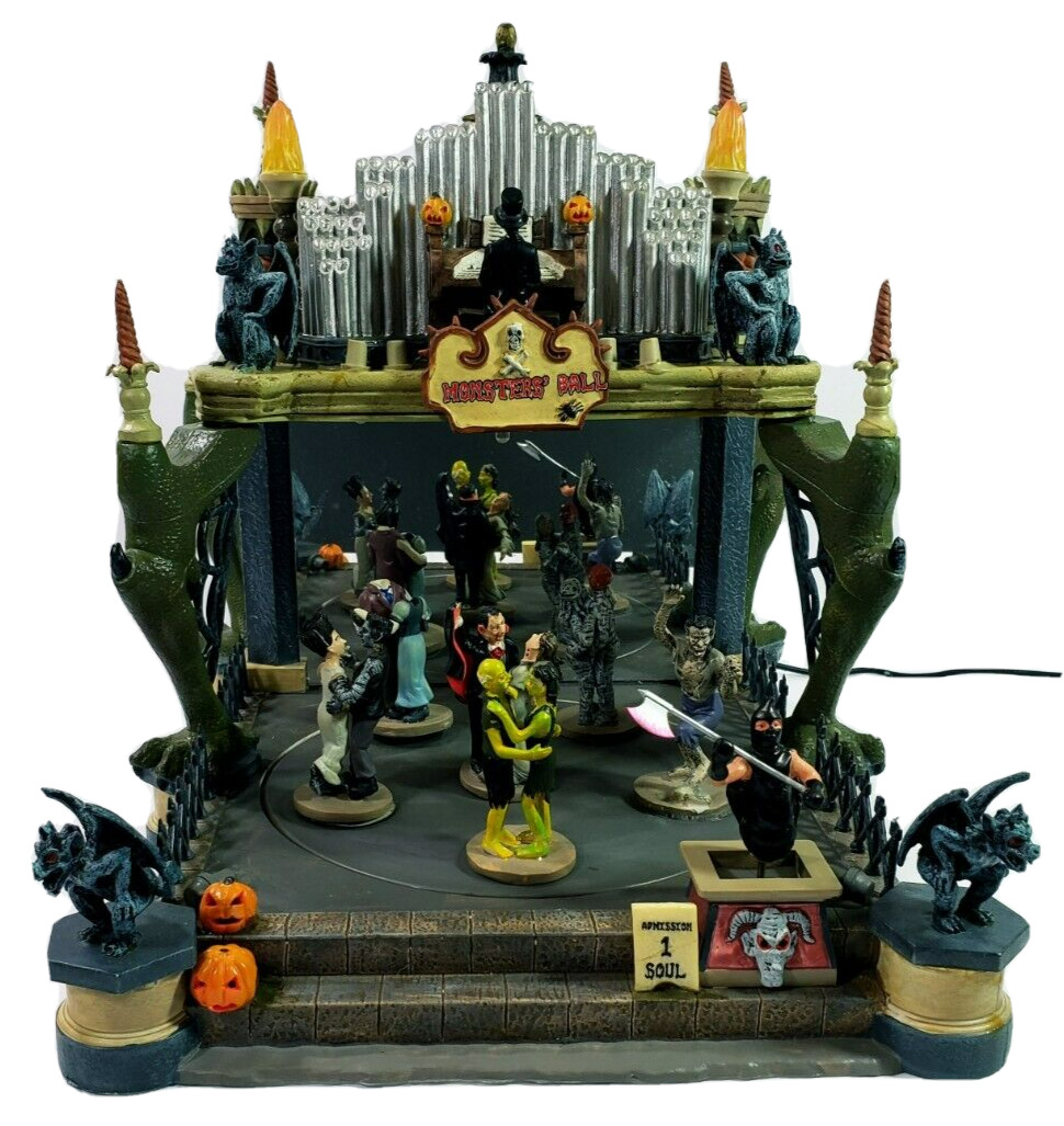 Lemax Town Monsters Ball 54302 Halloween With Lights and Sounds 2005