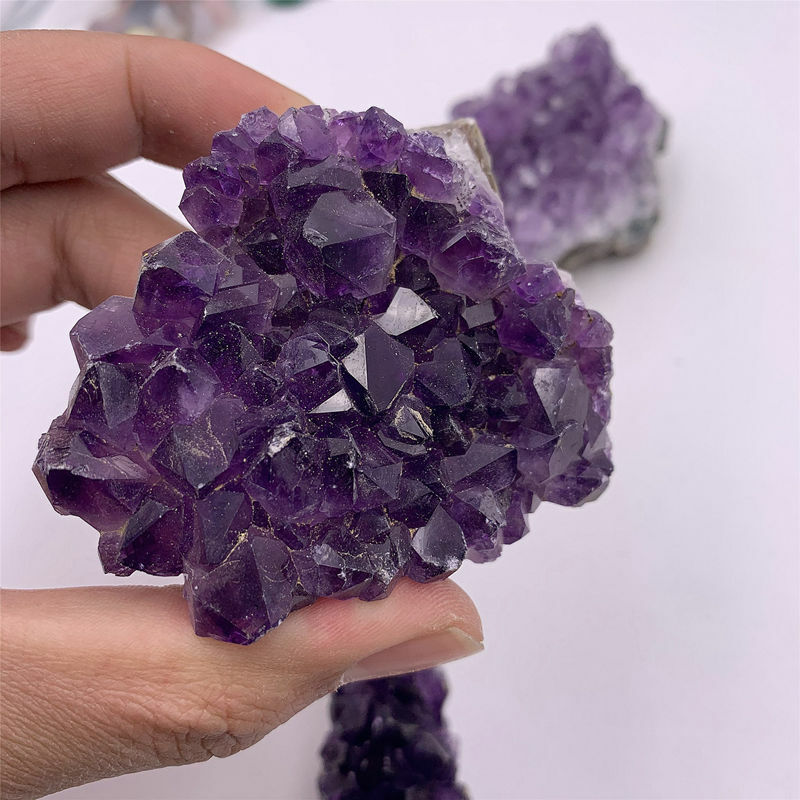 60-80g Natural Amethyst Gemstone Druzy Geode Quartz Crystal Cluster Healing Gift