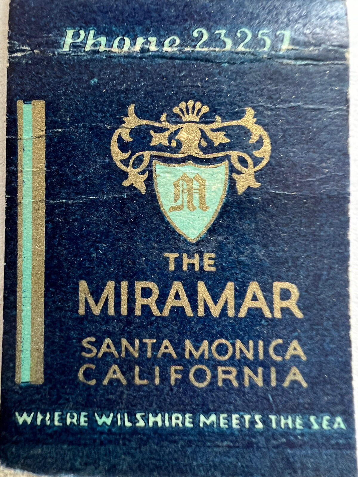 Miramar Hotel Matchbook Cover Santa Monica California Bunglaows Hollywood Stars