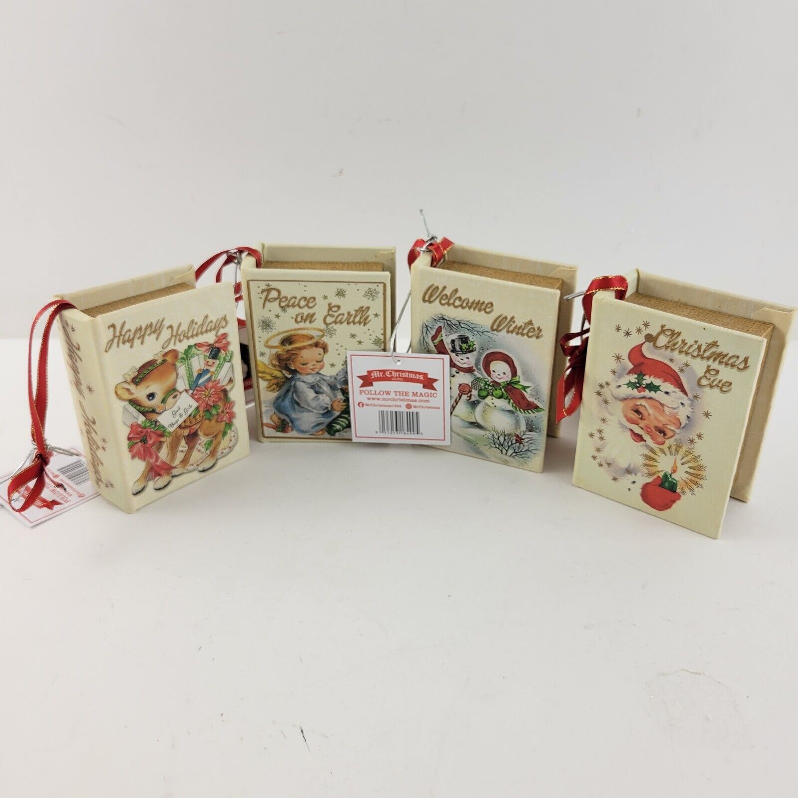 Mr. Christmas Set of 4 Musical Nostalgic Book Ornaments