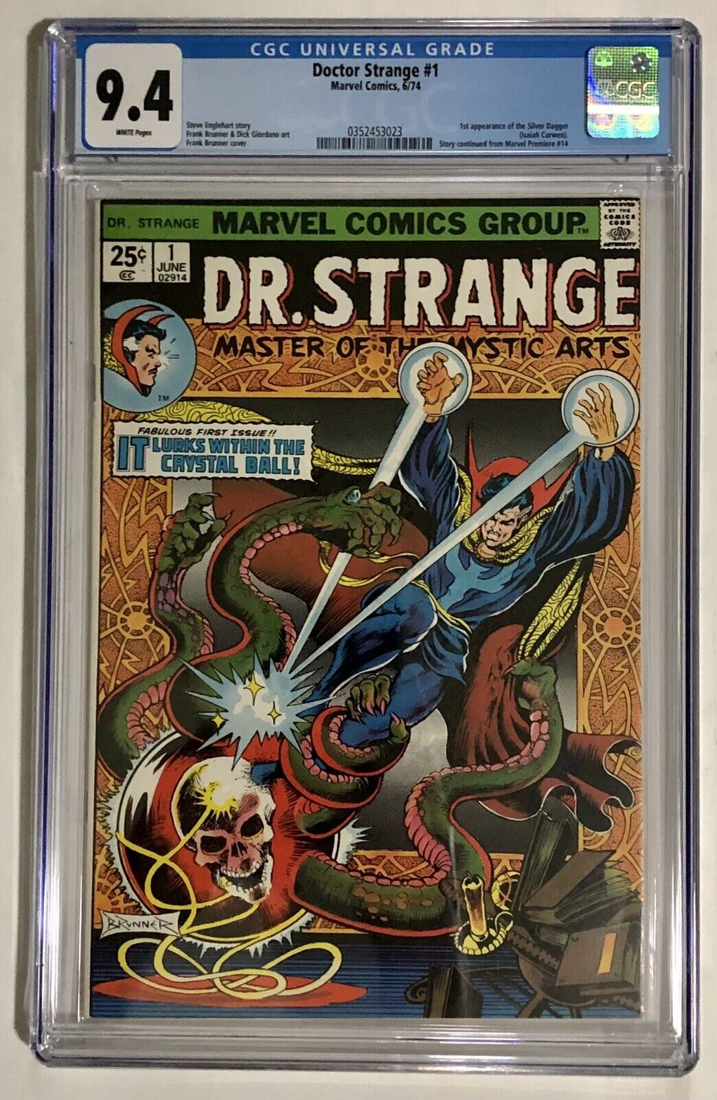 Dr Strange #1 CGC 9.4 (May 1974) 1st Appearance SILVER DAGGER White Pages