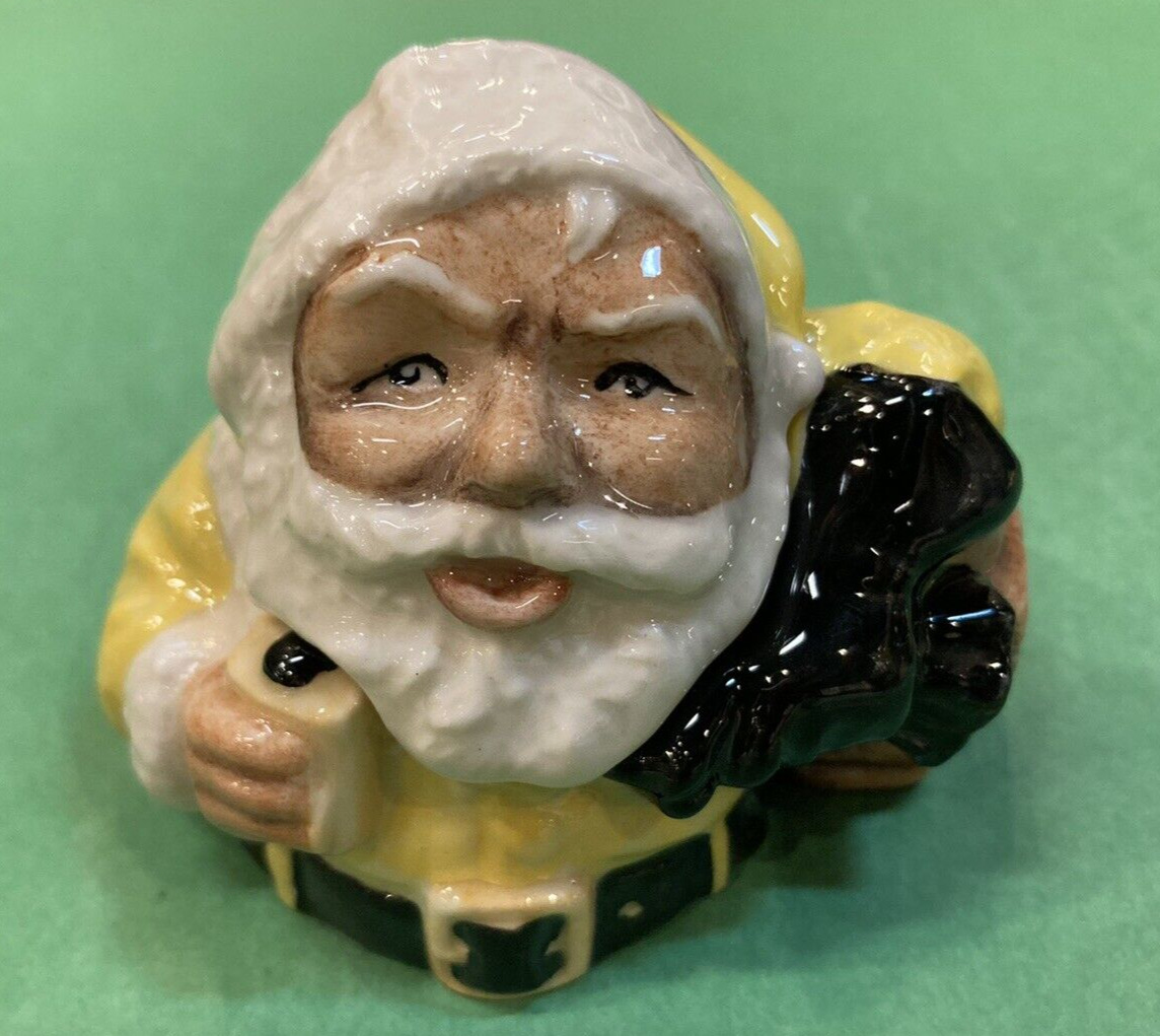 Kevin Francis Face Pots- Santa with Flask in Yellow, 2002