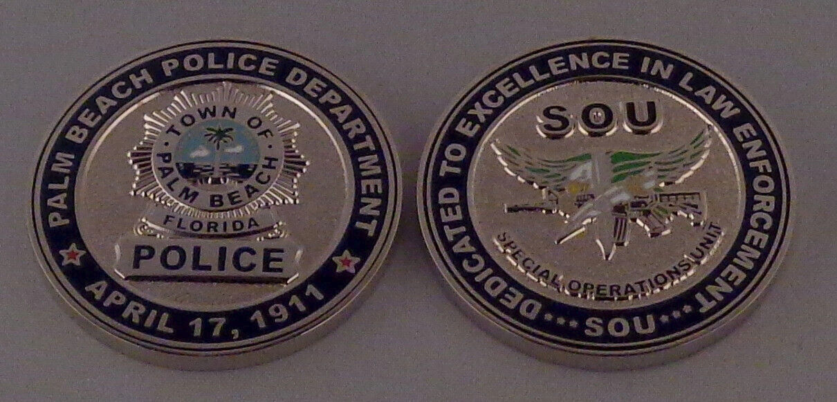 Palm Beach Florida FL Police Dept SOU Special Operations Unit CHALLENGE COIN
