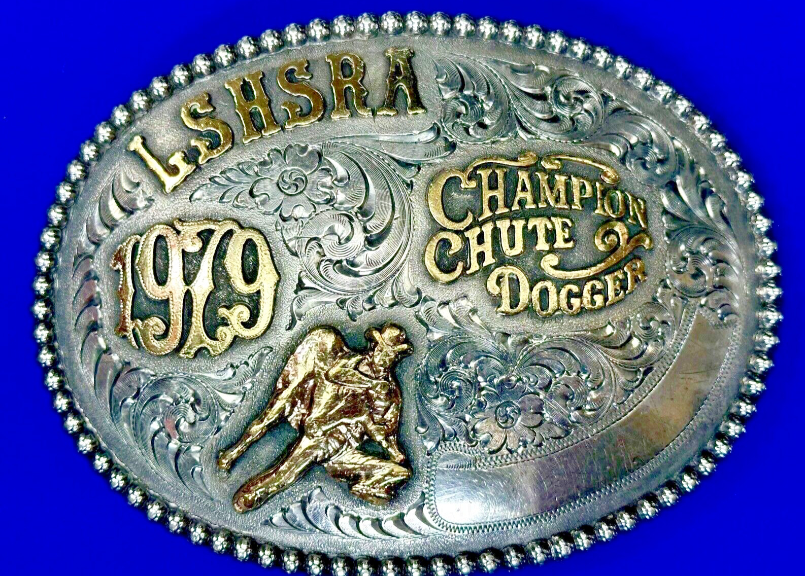 LSHSRA Champion Chute Dogger 1979 Gist Sierra Silver 1/10 10K Trophy Belt Buckle