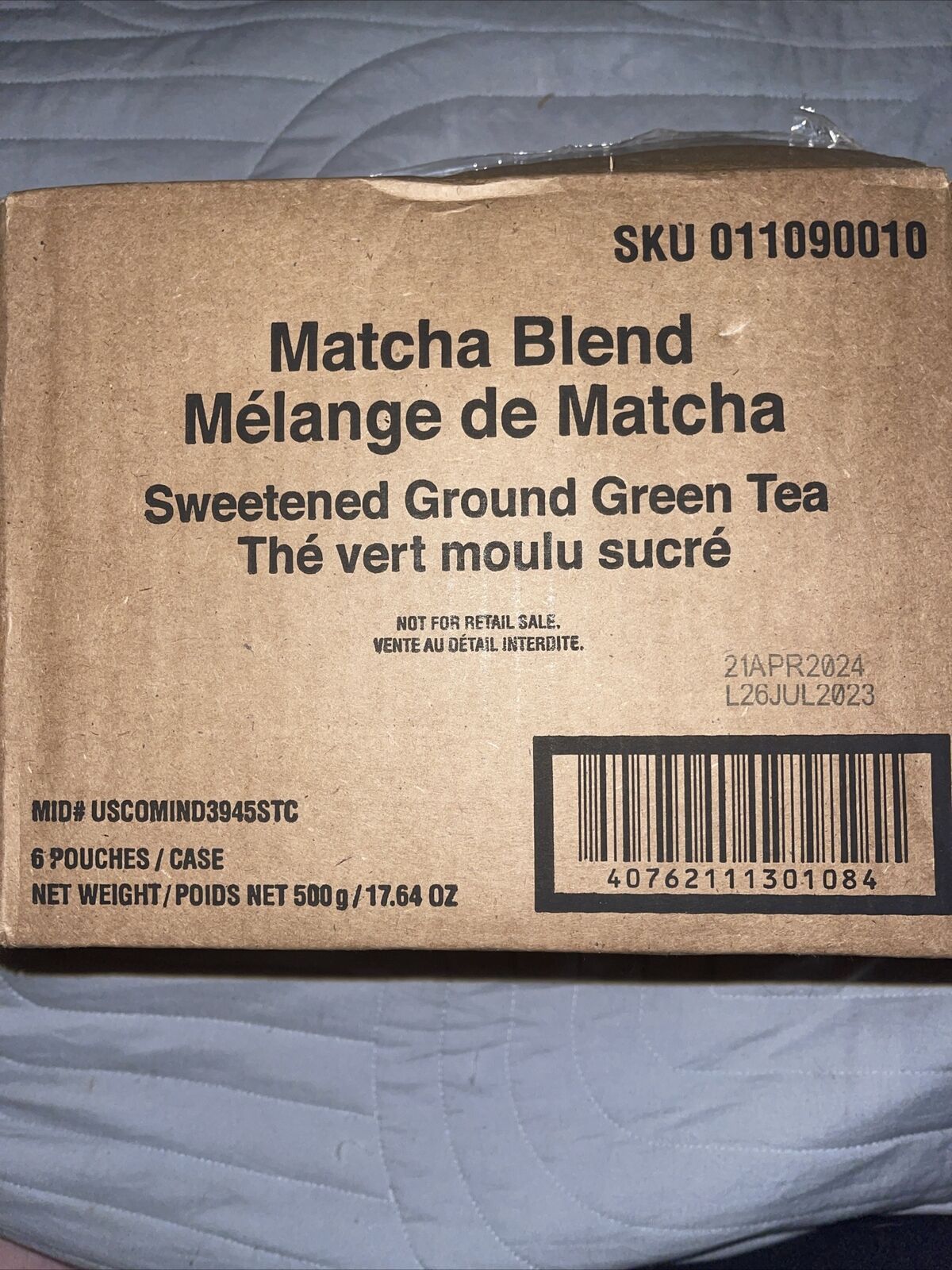 Starbucks Matcha Blend Sweetened Green Tea Powder  Case Of 6 Bags (17.6oz )