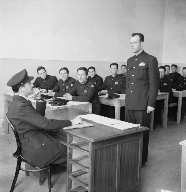 State Police Cadets In A Theory Class Valle Giulia Rome 1960 Old Photo