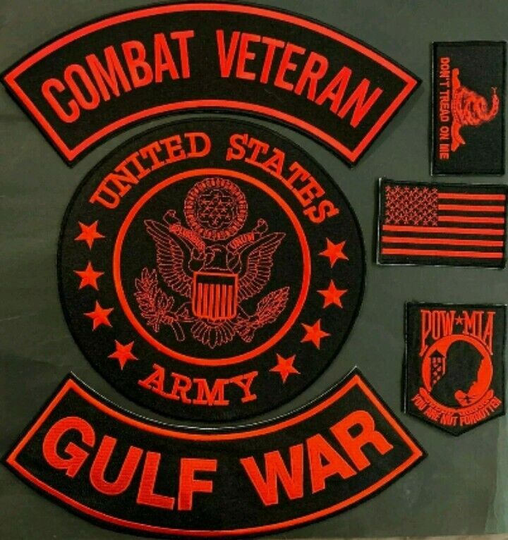 US ARMY SEAL COMBAT VETERAN GULF WAR MILITARY MOTORCYCLE VEST LOT OF 6 PATCHES