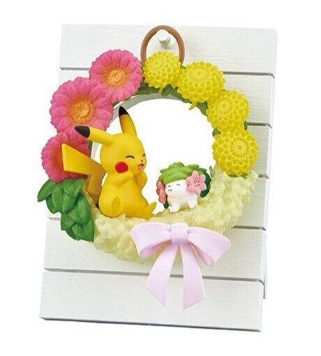 [USA Fast Ship] PIKACHU & SHAYMIN Pokemon Happiness Wreath Collection RE-MENT