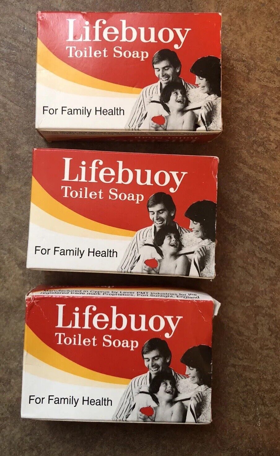 ✨ 3x NEW Vintage LIFEBUOY Soap Bar Family Health, Original Box, prop, 85g ✨