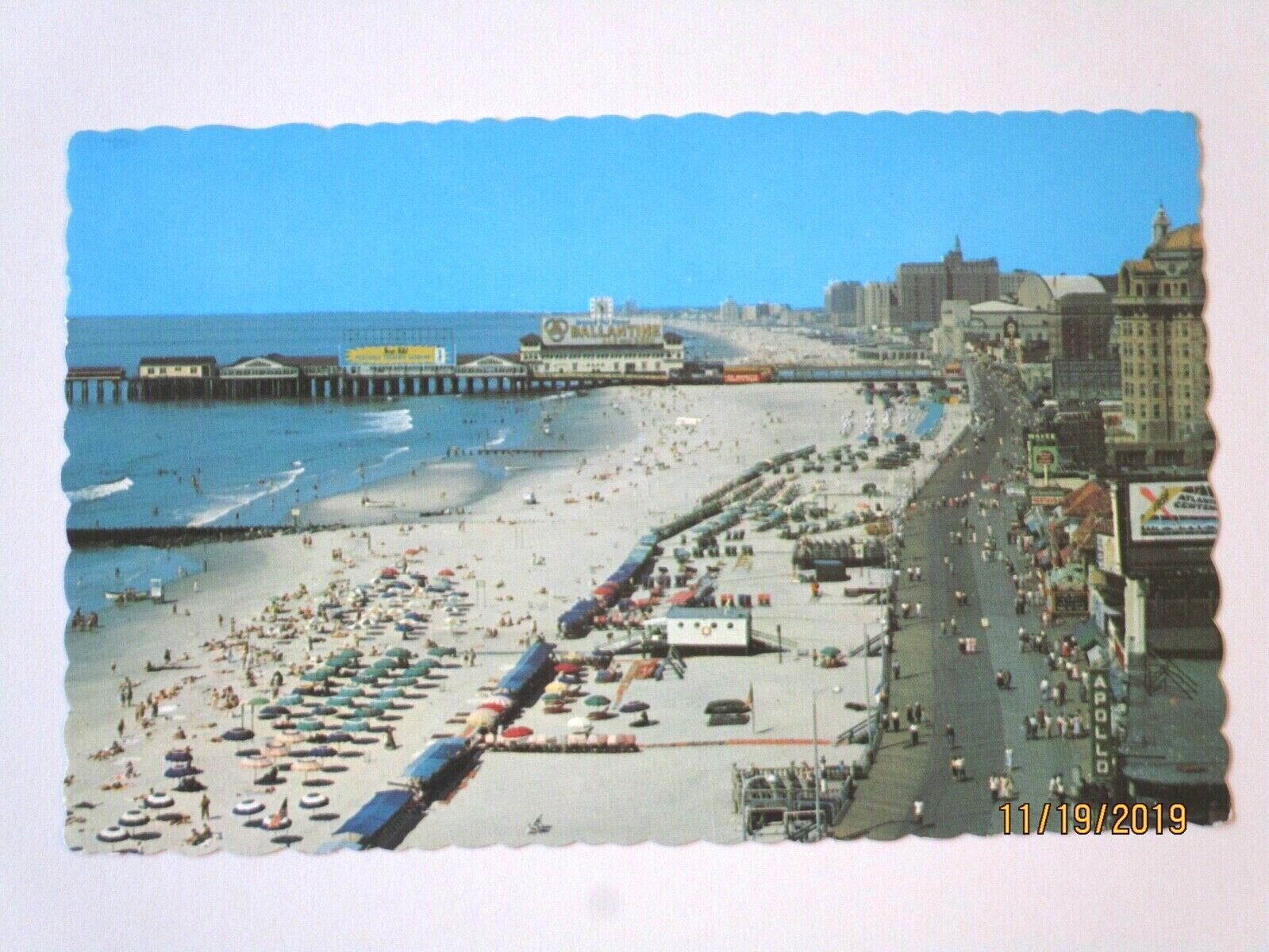 BOARDWALK ~ ATLANTIC CITY BEACH, N.J. New York  AVE. #84015 POST CARD -G-28
