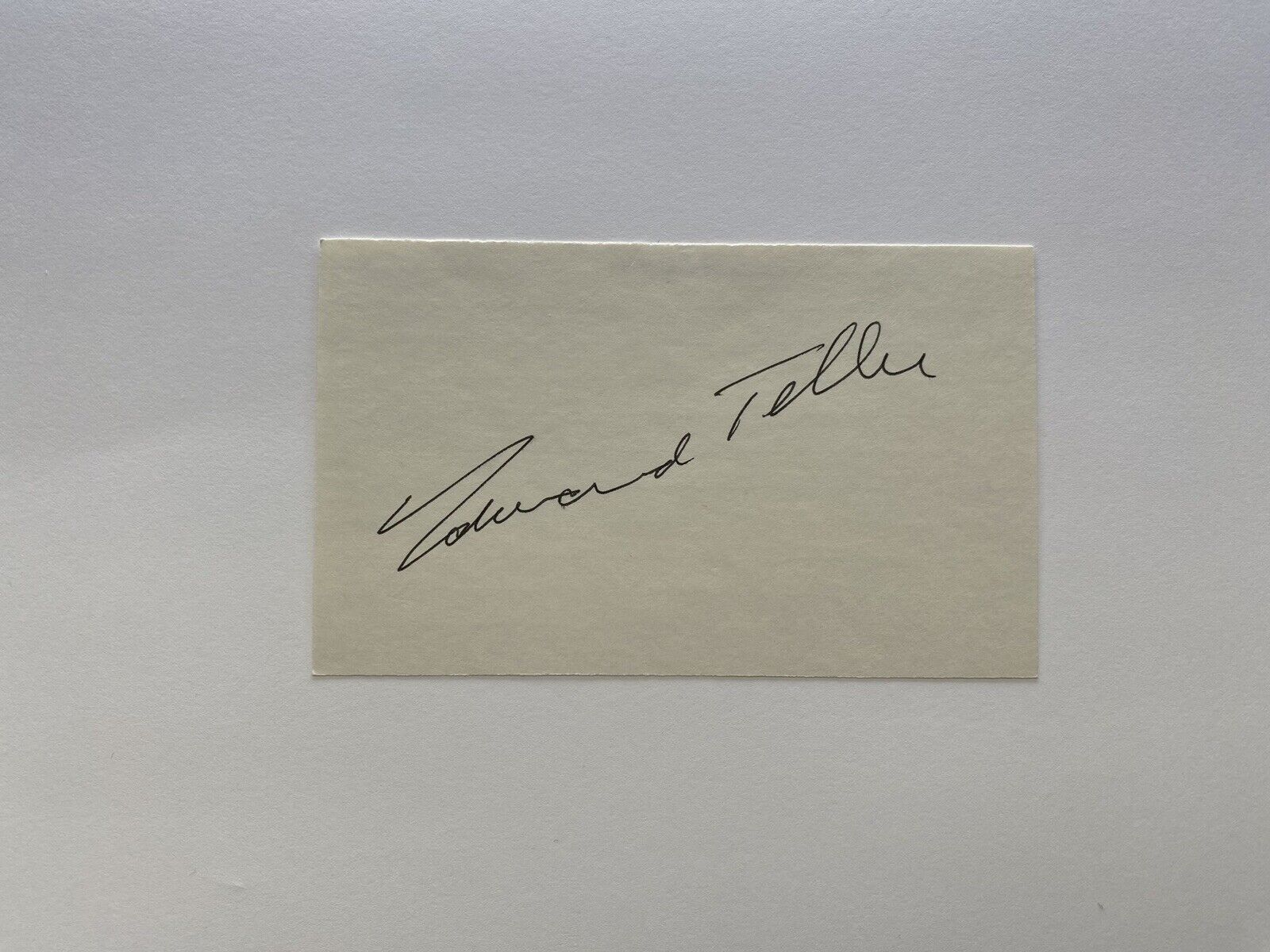 Signed Edward Teller 3x5 Index Father of the Hydrogen Bomb