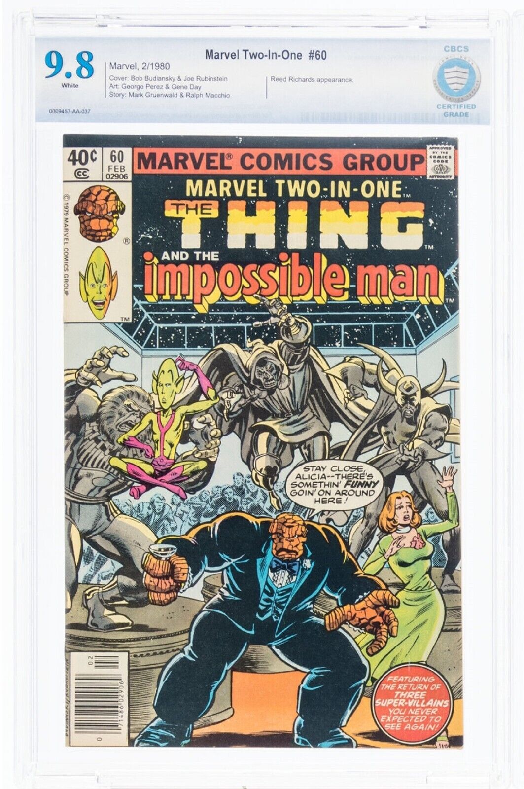 🔥Marvel Two-in-one 60 CBCS 9.8 NEWSSTAND Thing Impossible Man 1980 George Perez