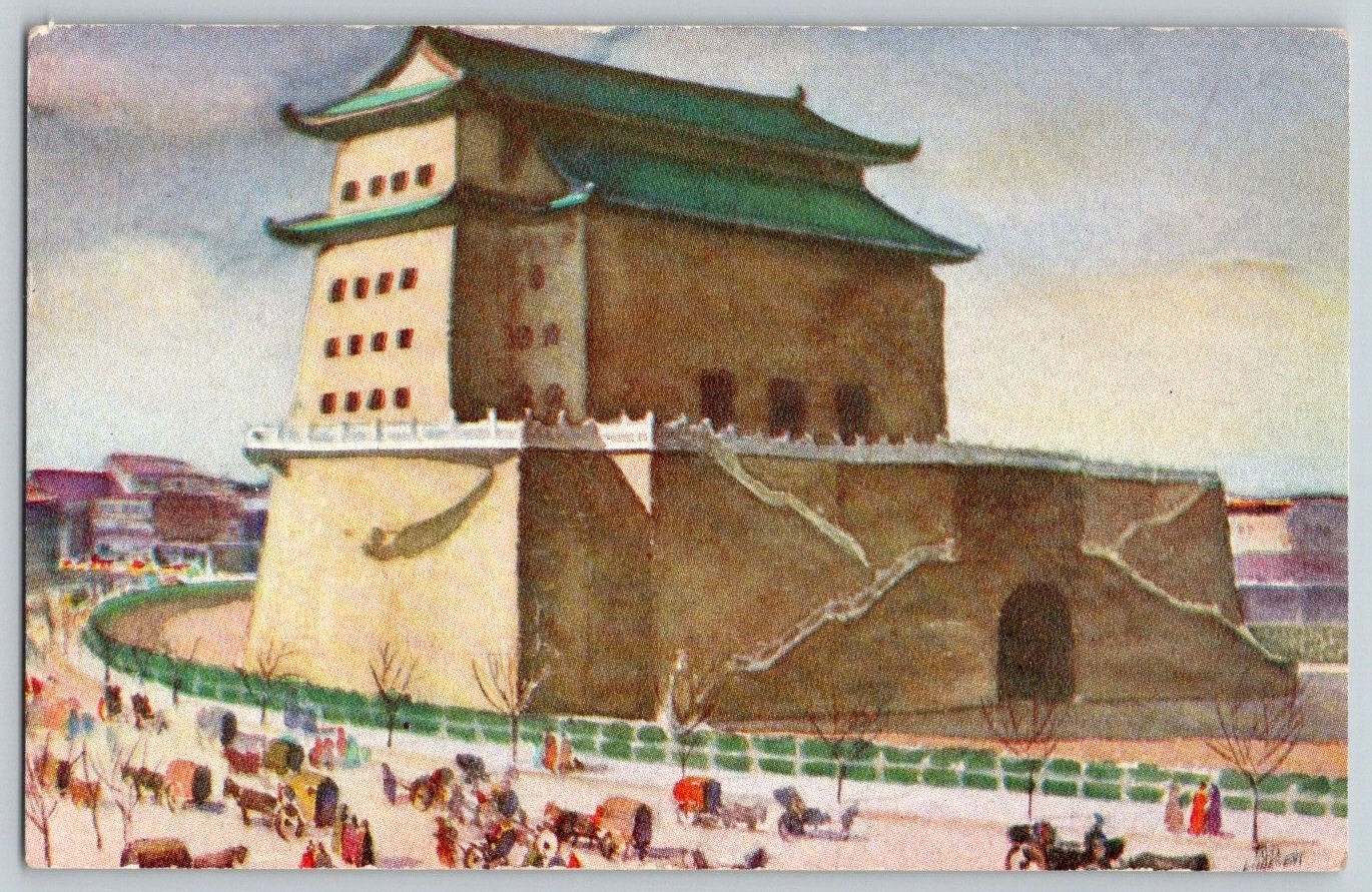 Postcard~ Chien Men Gate, Peking, China~ Dollar Steamship Lines San Francisco CA