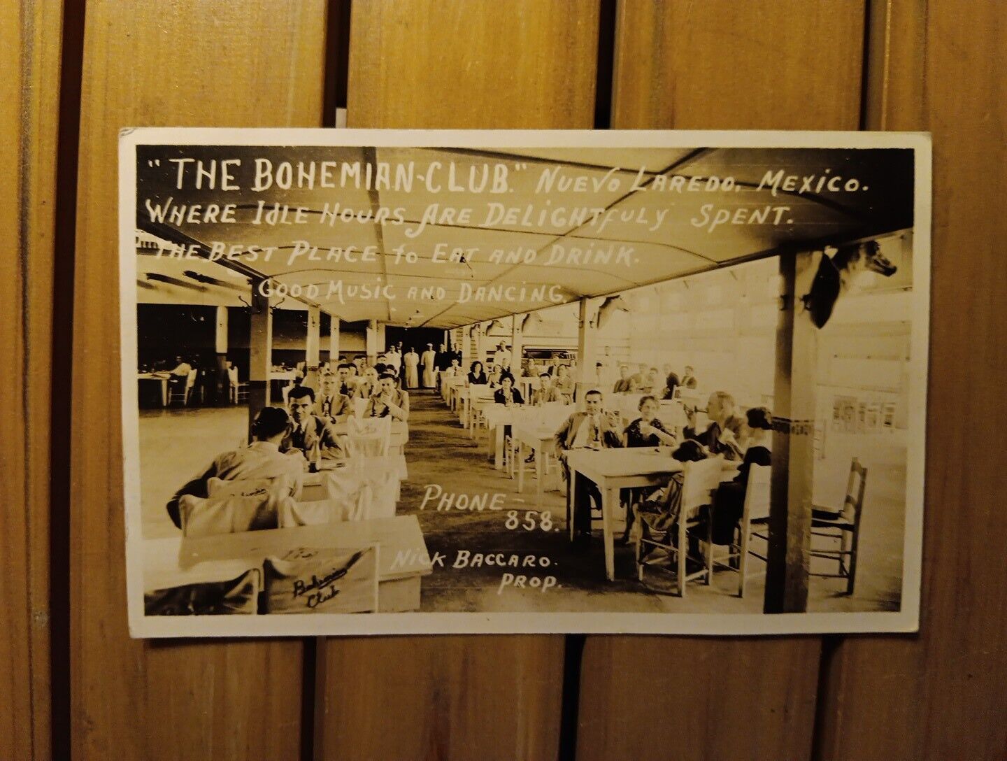 The Bohemian Club Nuevo Laredo Mexico Postcard 1931