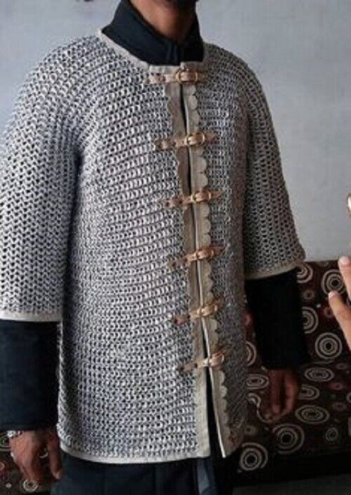 Medieval Aluminum Chainmail Viking Armor Round Riveted Chain Mail Armor LARP