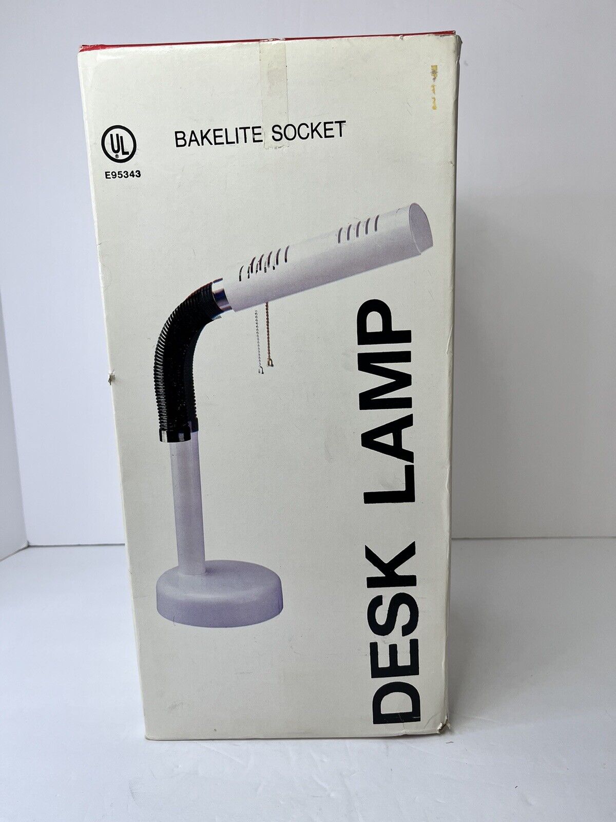 Portable Table White Desk Lamp Flexible Gooseneck Bakelite Socket Pull Chain NOB