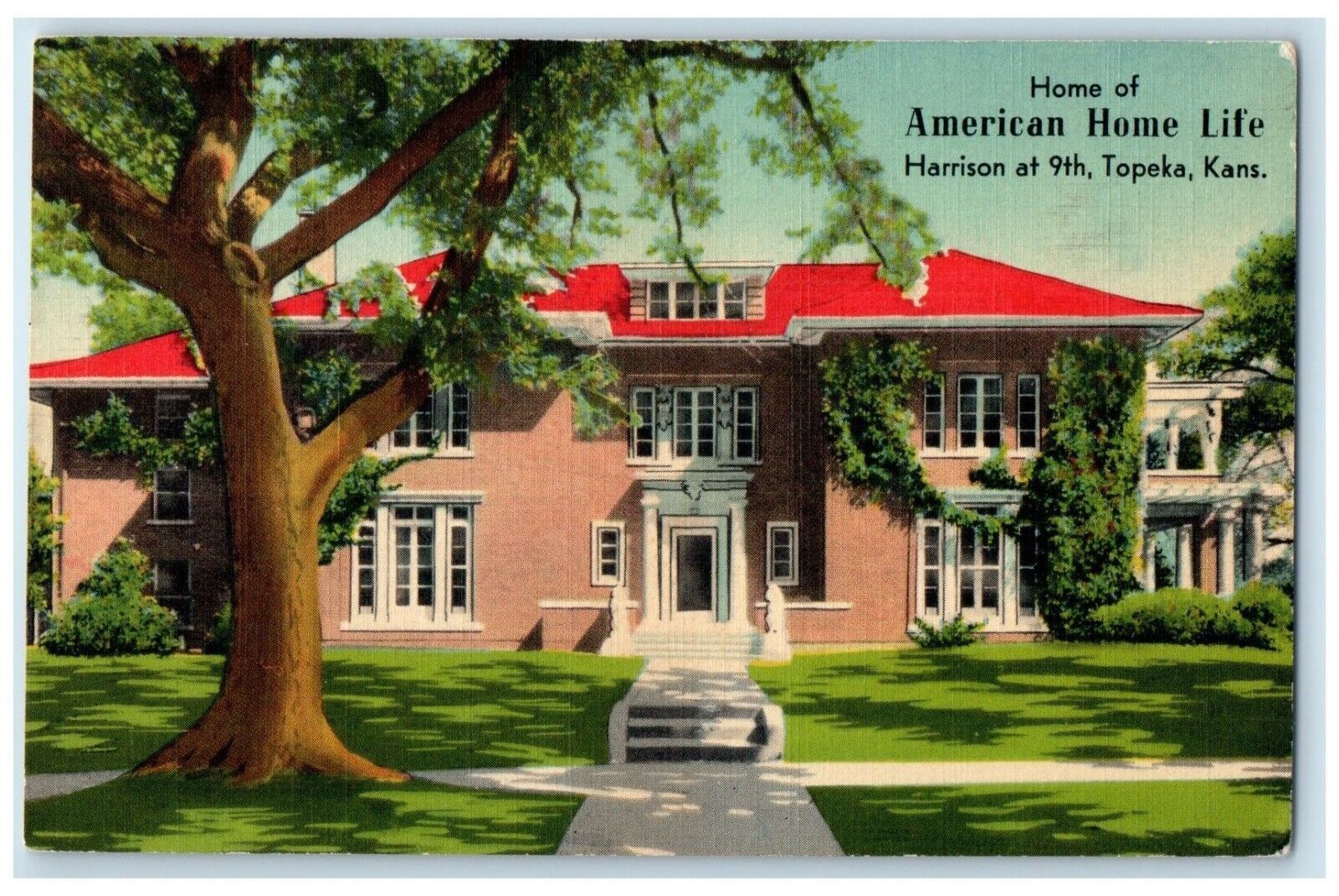 c1940 American Home Like Harrison Exterior View Building Topeka Kansas Postcard