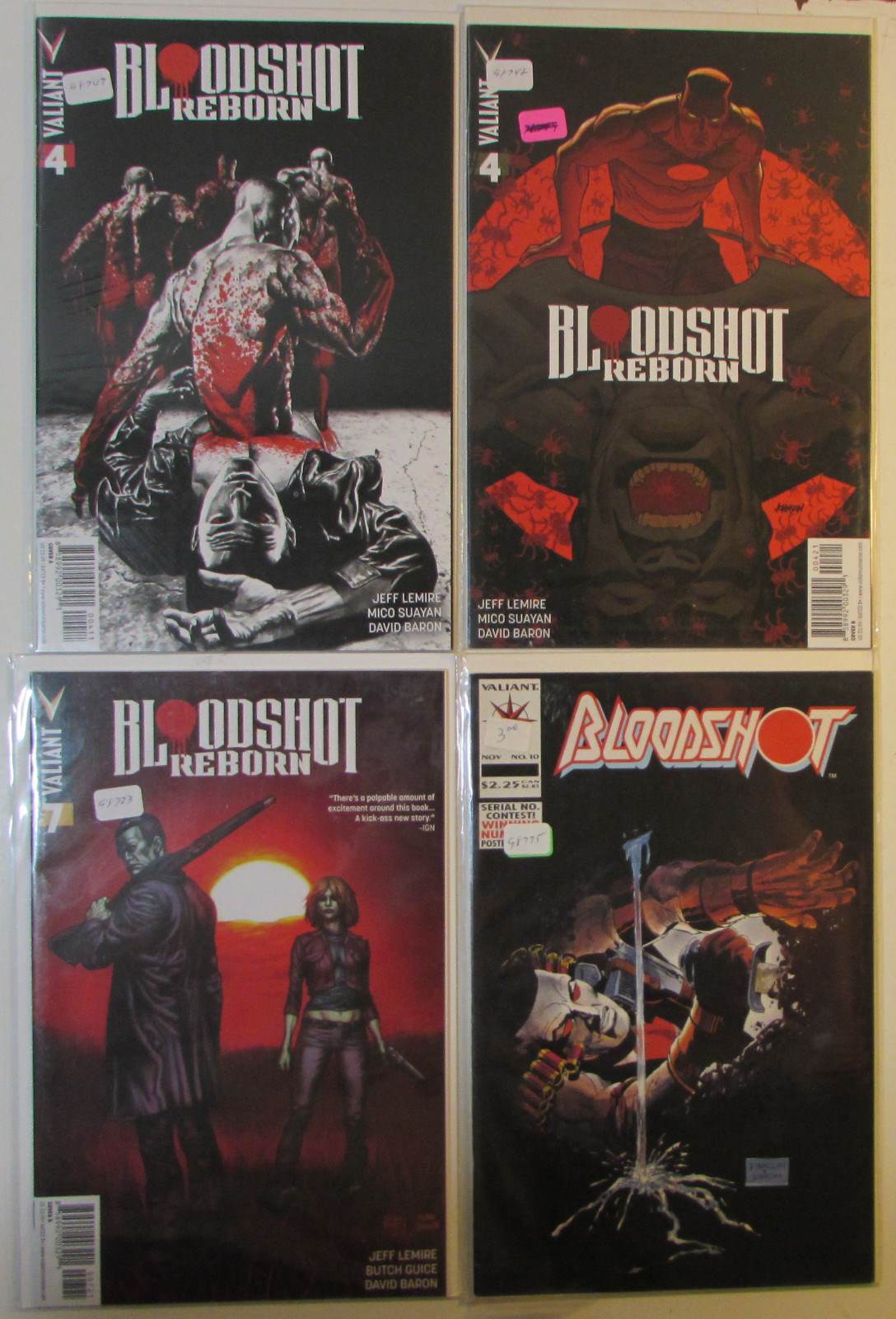 1993 Bloodshot Lot of 4 #10,Reborn 4,4b,7 Valiant Comics 1st Print Comic Books