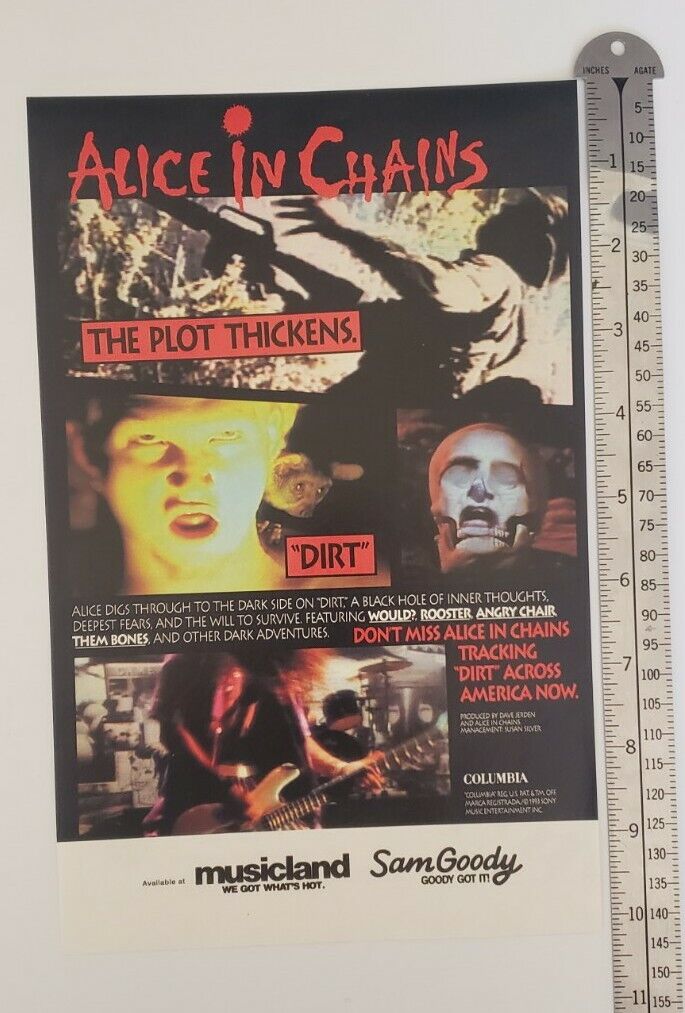 Alice in Chains Dirt The Plot Thickens RARE Print Advertisement grunge