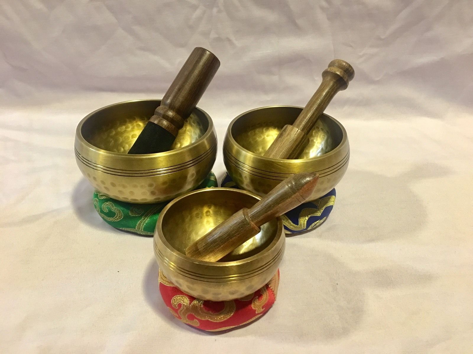 TibetanChakra Hand BeatenSinging Bowl-Hand Beaten Healing-Set of 3 Made in Nepal