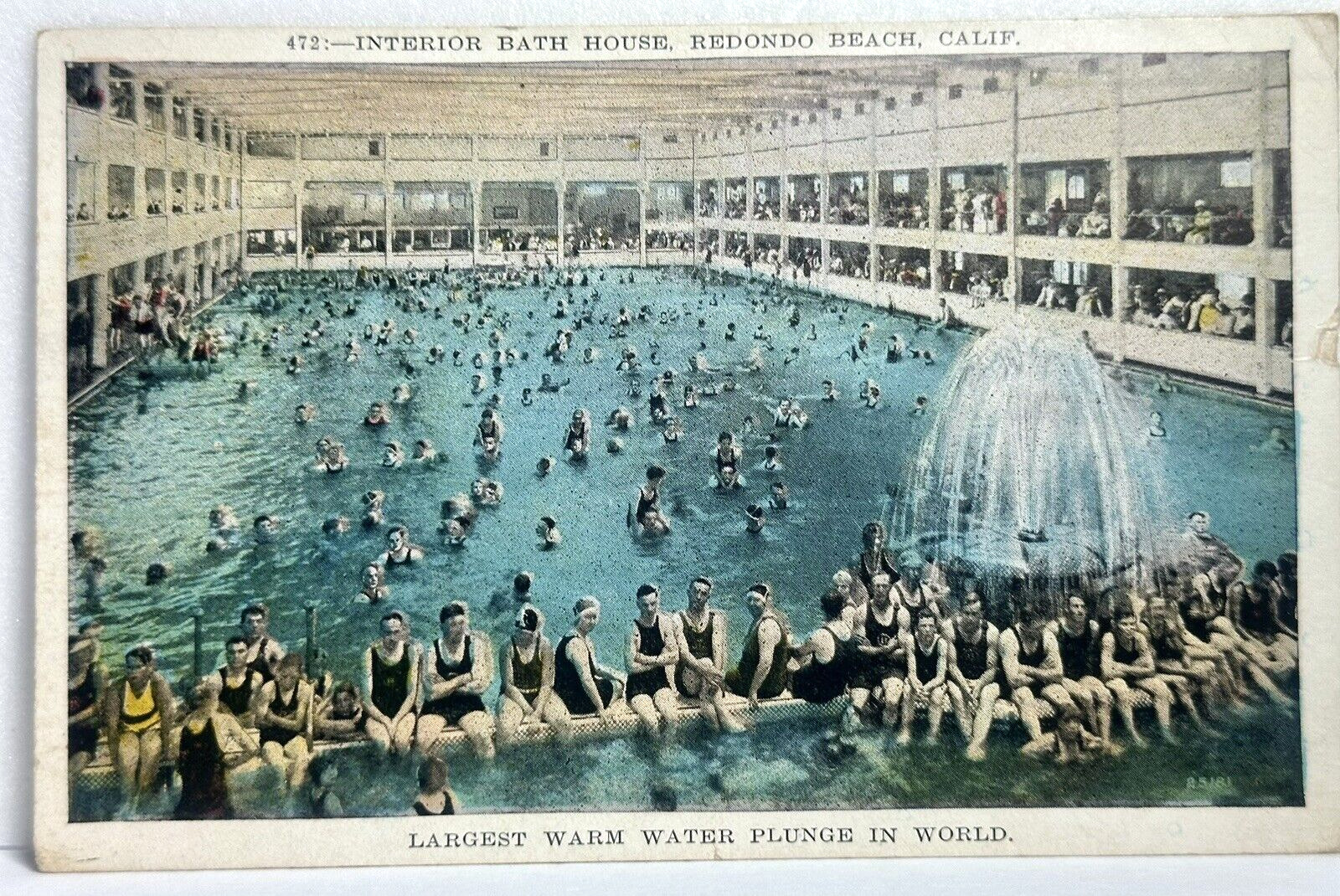 Redondo Beach Ca Interior Bath House Natatorium Swimming Pool Largest in World
