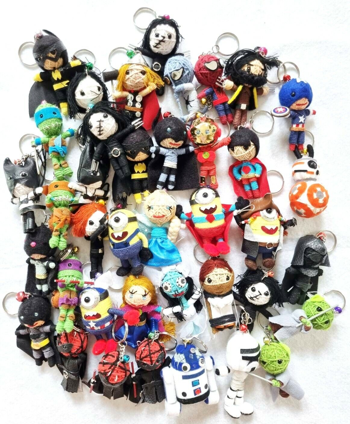 Set 100 x Voodoo String Doll Keyring Cartoon Thailand Handmade Child Gift Donate