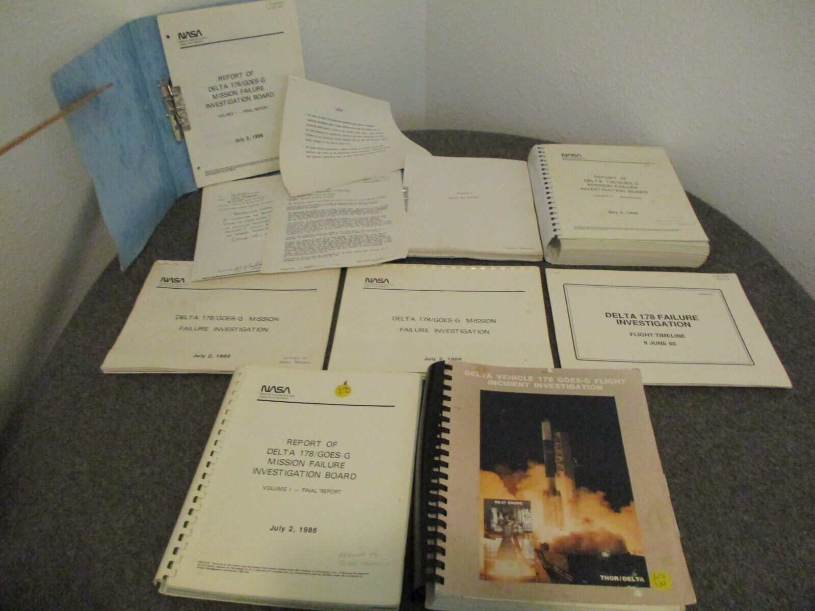 1986 NASA ROCKETDYNE DELTA 178 FAILURE INVESTIGATION REPORTS -F1 ENGINE DESIGNER