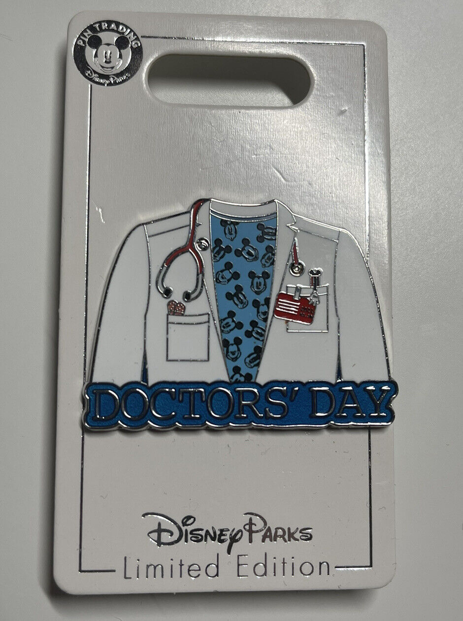 Disney Parks Doctors' Day 2021 Mickey Mouse Lab Coat With Stethoscope LE Pin