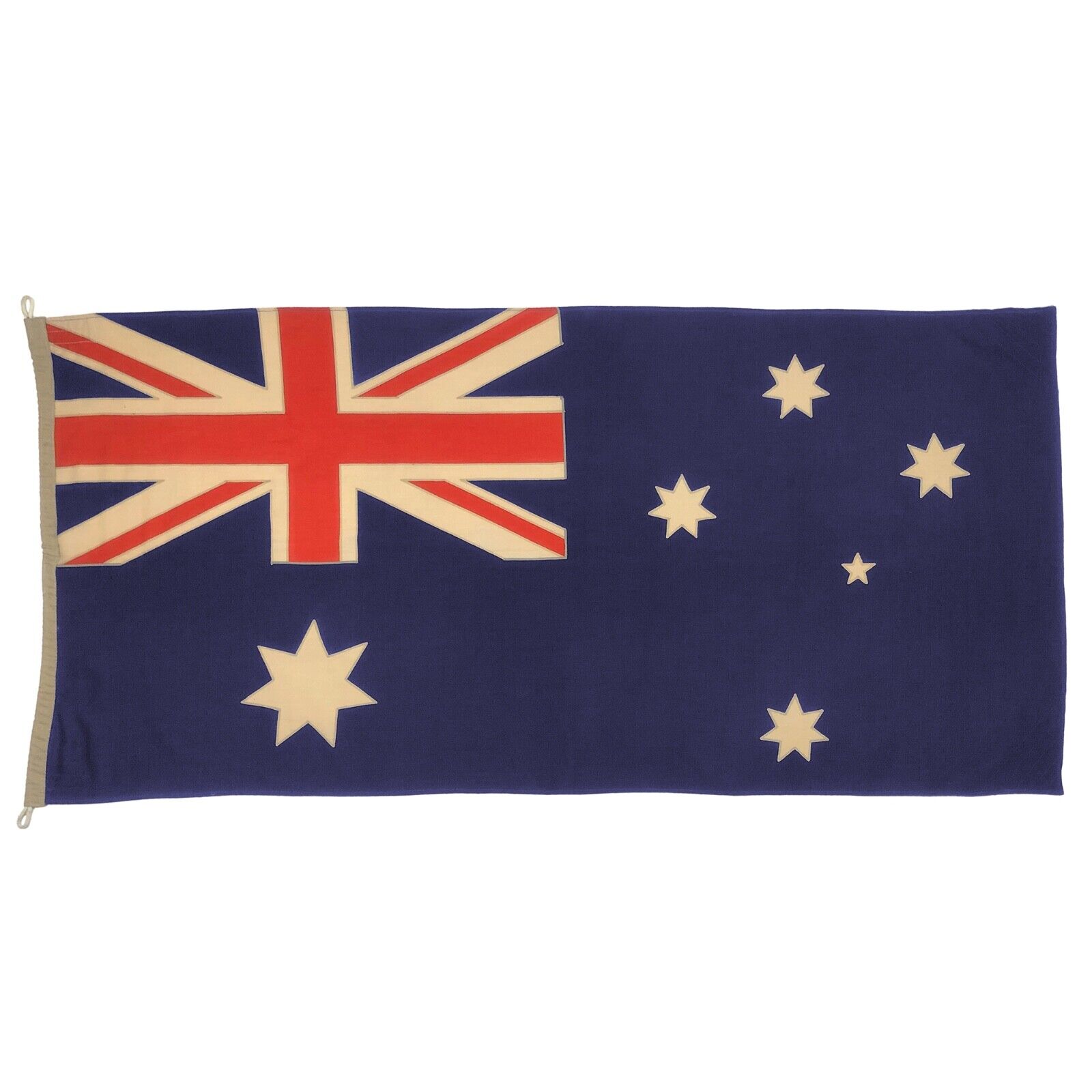 Vintage Wool Hand-Painted Flag Australia Banner Old Cloth Union Jack Textile Art