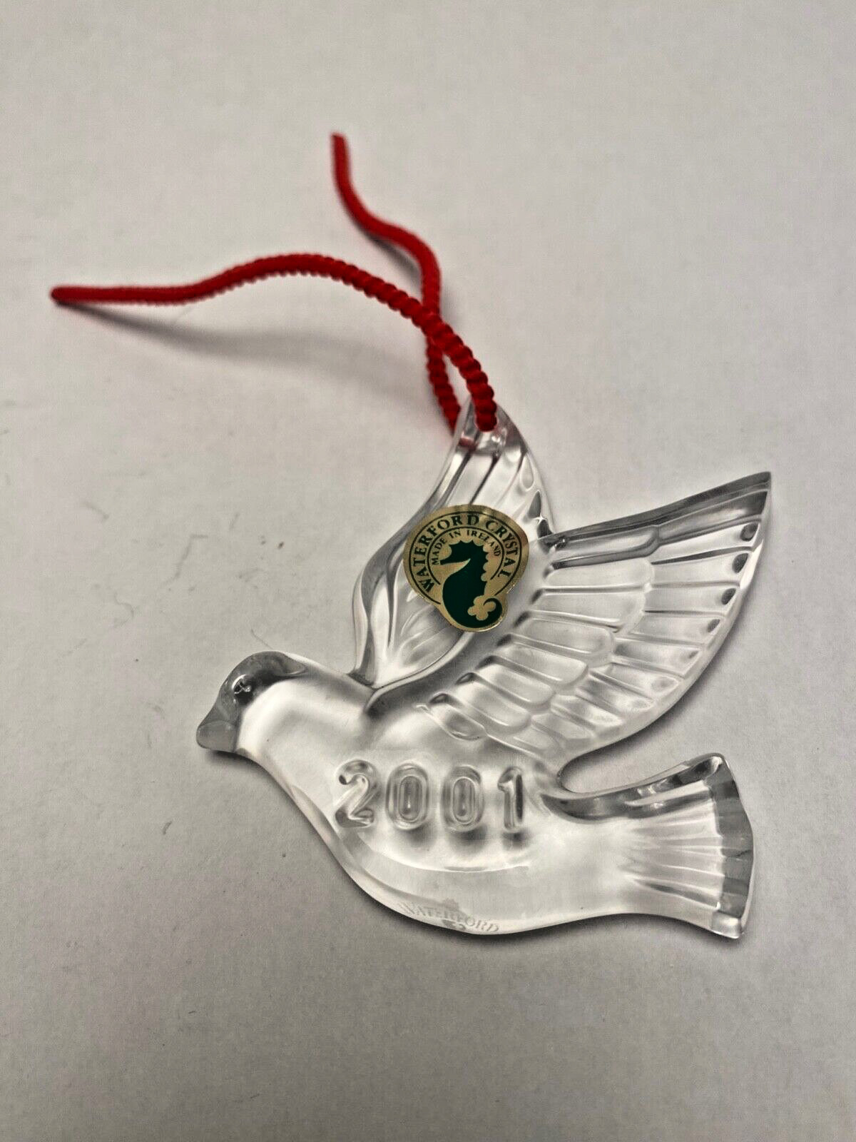 2001 Waterford Crystal Memories Collection Dove Christmas Ornament