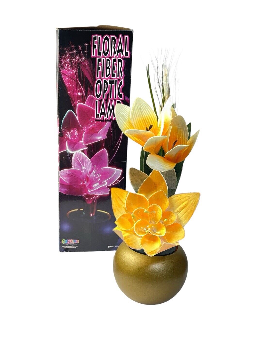 Vintage 90’s Floral Fiber Optic Flower 19” Lamp Spencer Gifts 1999 Tested