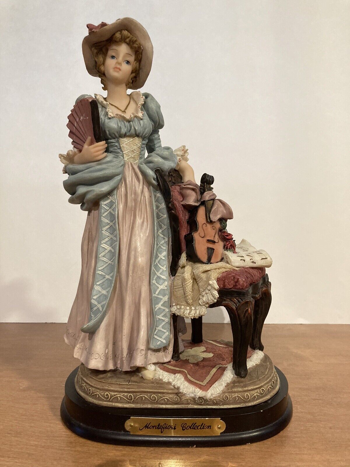 Vintage Montefiori Collection Resin Figurine Victorian Lady with Violin