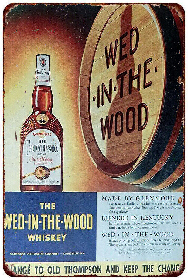 Old Thompson Whiskey Ad Vintage LOOK Reproduction Metal sign