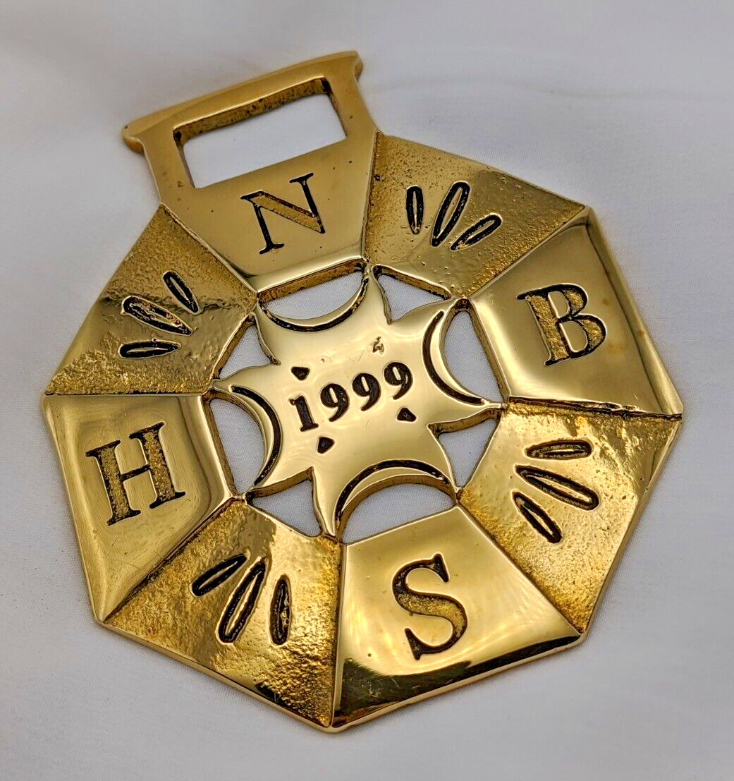 Brass Horse Medallion Vintage 1999 NHBS National Society Member Annual Geo