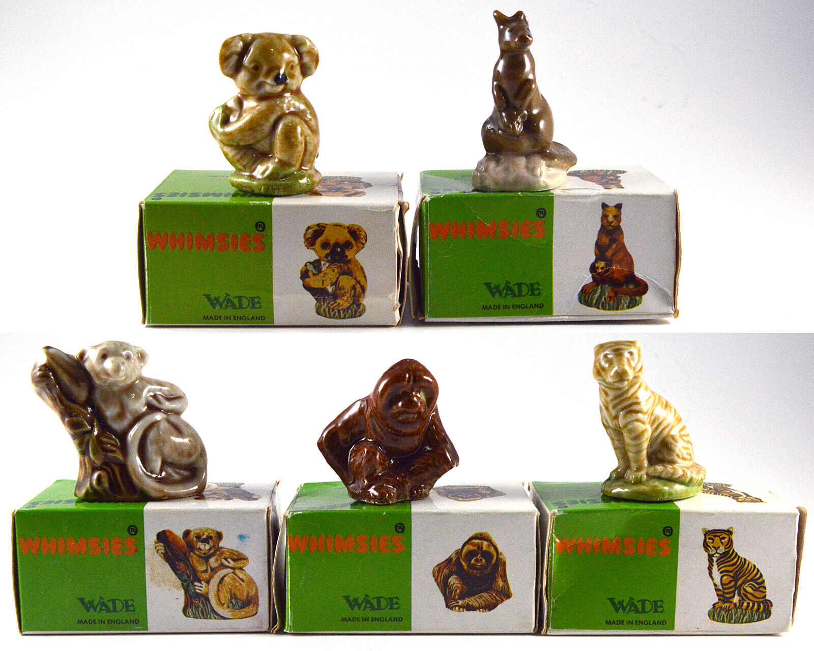 WADE  WHIMSIES SET 10, 1979 COMPLETE SET ALL 5 BOXED