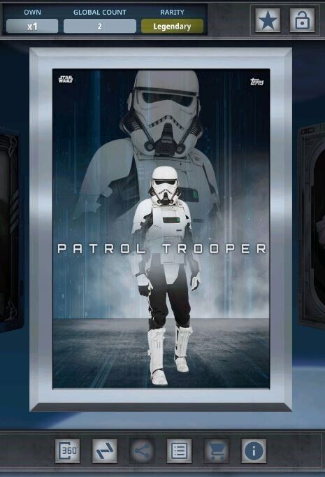 Star Wars Card Trader Legendary Silver Gilded Dual Perception Patrol Trooper 2cc