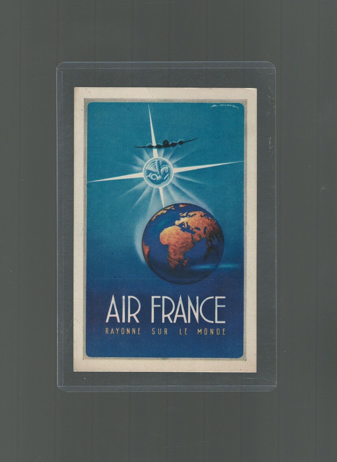 Postcard Air France Chicago Illinois to Vallejo California 1949