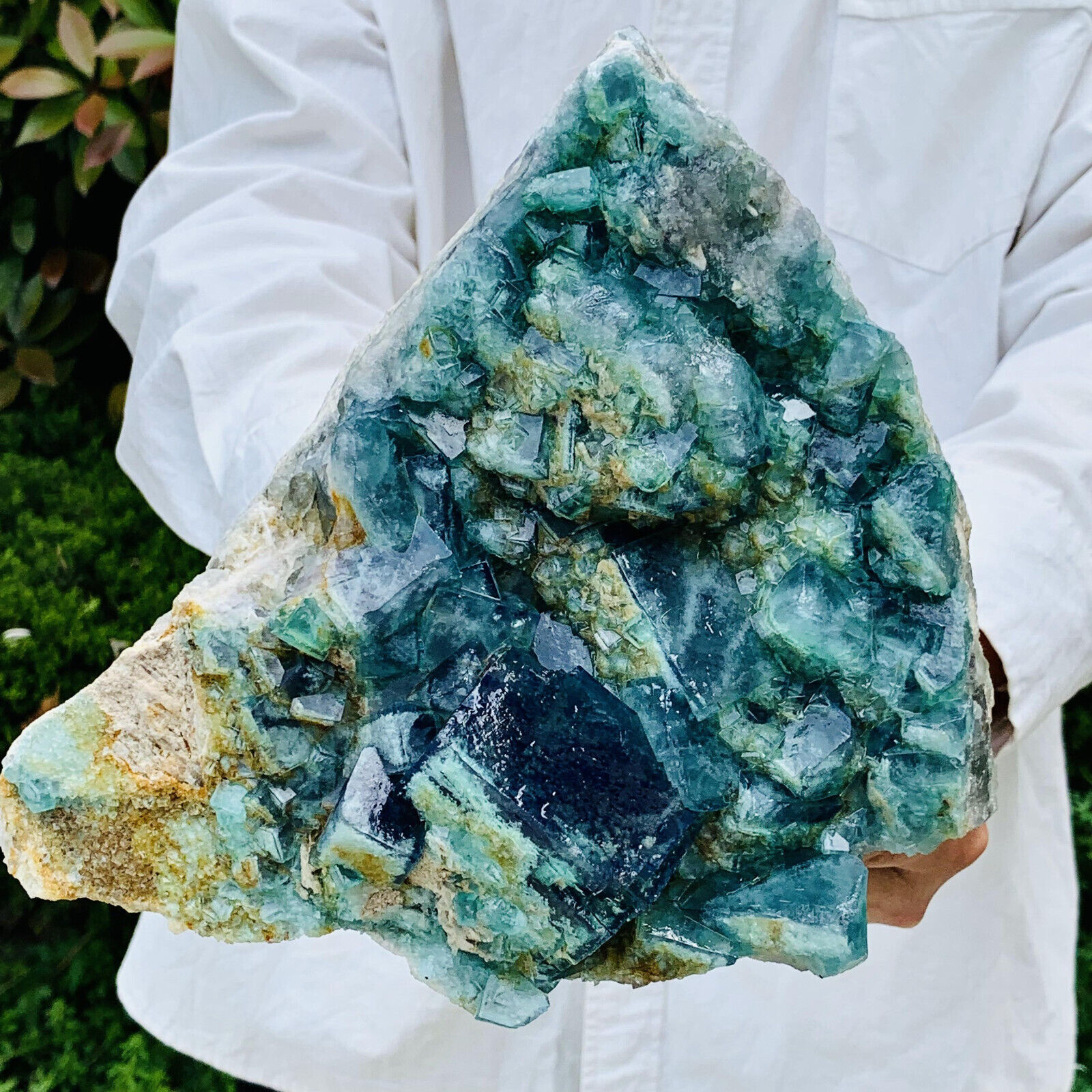 8.66LB NATURAL FLUORITE Quartz Crystal Cluster Mineral Specimen